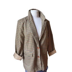 Polagram Plaid Blazer, L. Perfect layering Piece for Fall! Prep, Office Siren, s